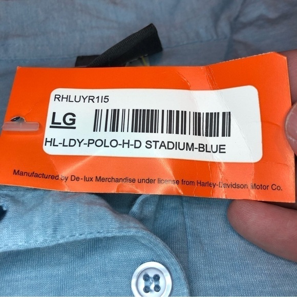 nwt Harley Davidson Live To Ride Stadium Blue Polo Natural Fade Graphic Large - Picture 5 of 9